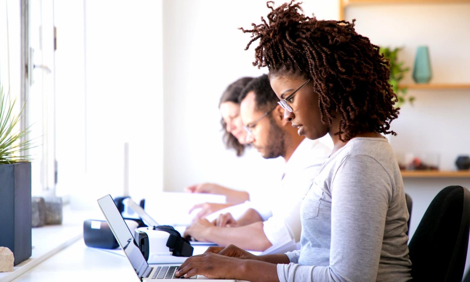 Professional financial reporting workspace with detailed analytics and charts